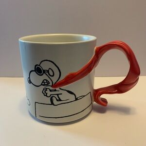 Rare Hallmark Peanuts Mug - Snoopy Flying Ace - Red Baron - Scarf Handle